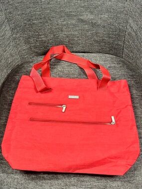 Baggallini Red Tote Bag with Dual Front Zippers